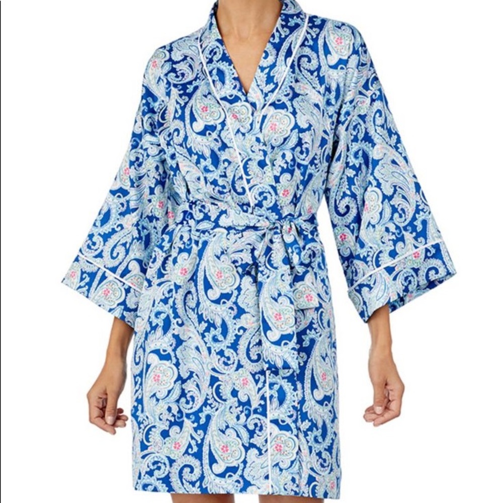 SAME DAY SHIPPING Ralph Lauren Paisley Satin Robe
